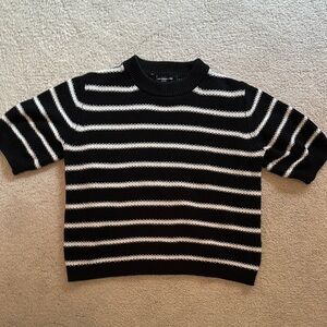 French Connection Black and White Knit Top